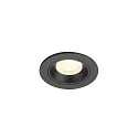 Plafonnier encastré NUMINOS® XS rond, adapté aux postes de travail avec écran IP20, noir, laqué gradable