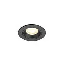 Plafonnier encastré NUMINOS® XS rond, adapté aux postes de travail avec écran IP20, noir, laqué gradable