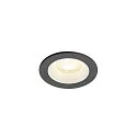 Plafonnier encastré NUMINOS® XS rond, adapté aux postes de travail avec écran IP20, noir, blanche, laqué gradable