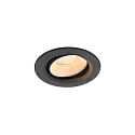 Plafonnier encastré NUMINOS® MOVE XS rond, adapté aux postes de travail avec écran IP20, noir, blanche, laqué gradable