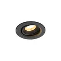 Plafonnier encastré NUMINOS® MOVE XS rond, adapté aux postes de travail avec écran IP20, noir, laqué gradable