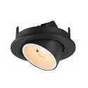 SLV Plafonnier encastré NUMINOS® GIMBLE S rond, adapté aux postes de travail avec écran IP20, noir, blanche, laqué gradable
