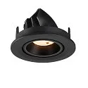 SLV Plafonnier encastré NUMINOS® GIMBLE S rond, adapté aux postes de travail avec écran IP20, noir, laqué gradable