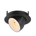 SLV ceiling recessed luminaire NUMINOS® GIMBLE S round, suitable for VDU workstation IP20, black, white, lacquered dimmable