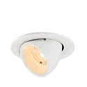 Plafonnier encastré NUMINOS® GIMBLE S rond, adapté aux postes de travail avec écran IP20, blanche, laqué gradable