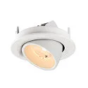 SLV Plafonnier encastré NUMINOS® GIMBLE S rond, adapté aux postes de travail avec écran IP20, blanche, laqué gradable