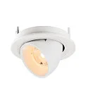 SLV Plafonnier encastré NUMINOS® GIMBLE S rond, adapté aux postes de travail avec écran IP20, blanche, laqué gradable
