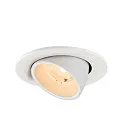 SLV Plafonnier encastré NUMINOS® GIMBLE S rond, adapté aux postes de travail avec écran IP20, blanche, laqué gradable