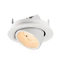 SLV Plafonnier encastré NUMINOS® GIMBLE S rond, adapté aux postes de travail avec écran IP20, blanche, laqué gradable