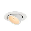 SLV Plafonnier encastré NUMINOS® GIMBLE S rond, adapté aux postes de travail avec écran IP20, blanche, laqué gradable