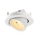 SLV Plafonnier encastré NUMINOS® GIMBLE S rond, adapté aux postes de travail avec écran IP20, blanche, laqué gradable
