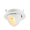 SLV Plafonnier encastré NUMINOS® GIMBLE S rond, adapté aux postes de travail avec écran IP20, blanche, laqué gradable