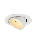 SLV Plafonnier encastré NUMINOS® GIMBLE S rond, adapté aux postes de travail avec écran IP20, blanche, laqué gradable