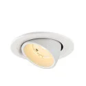 SLV Plafonnier encastré NUMINOS® GIMBLE S rond, adapté aux postes de travail avec écran IP20, blanche, laqué gradable