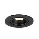 SLV ceiling recessed luminaire NUMINOS® GIMBLE S round, suitable for VDU workstation IP20, black, lacquered dimmable