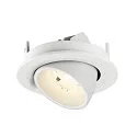SLV Plafonnier encastré NUMINOS® GIMBLE S rond, adapté aux postes de travail avec écran IP20, blanche, laqué gradable