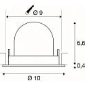 SLV recessed spotlight NUMINOS® GIMBLE S swivelling, suitable for VDU workstation IP20, chrome, white dimmable