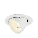Plafonnier encastré NUMINOS® GIMBLE S rond, adapté aux postes de travail avec écran IP20, blanche, laqué gradable