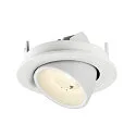 SLV Plafonnier encastré NUMINOS® GIMBLE S rond, adapté aux postes de travail avec écran IP20, blanche, laqué gradable