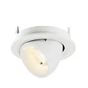 SLV Plafonnier encastré NUMINOS® GIMBLE S rond, adapté aux postes de travail avec écran IP20, blanche, laqué gradable