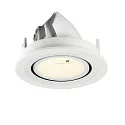 SLV ceiling recessed luminaire NUMINOS® GIMBLE S round, suitable for VDU workstation IP20, white, lacquered dimmable