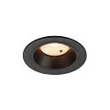 Plafonnier encastré NUMINOS® S rond, adapté aux postes de travail avec écran IP20, noir, laqué gradable