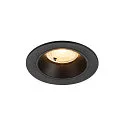 Plafonnier encastré NUMINOS® S rond, adapté aux postes de travail avec écran IP20, noir, laqué gradable