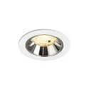 Plafonnier encastré NUMINOS® S adapté aux postes de travail avec écran IP20, chrome, blanche gradable