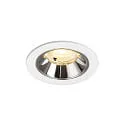 Plafonnier encastré NUMINOS® S adapté aux postes de travail avec écran IP20, chrome, blanche gradable