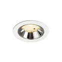 Plafonnier encastré NUMINOS® S adapté aux postes de travail avec écran IP20, chrome, blanche gradable