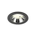 Plafonnier encastré NUMINOS® S adapté aux postes de travail avec écran IP20, chrome, noir gradable