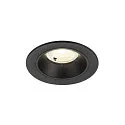 Plafonnier encastré NUMINOS® S rond, adapté aux postes de travail avec écran IP20, noir, laqué gradable