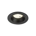 Plafonnier encastré NUMINOS® S rond, adapté aux postes de travail avec écran IP20, noir, laqué gradable