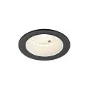 Plafonnier encastré NUMINOS® S rond, adapté aux postes de travail avec écran IP20, noir, blanche, laqué gradable