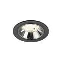 Plafonnier encastré NUMINOS® S adapté aux postes de travail avec écran IP20, chrome, noir gradable