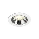 Plafonnier encastré NUMINOS® S adapté aux postes de travail avec écran IP20, chrome, blanche gradable