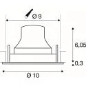 ceiling recessed luminaire NUMINOS® MOVE S swivelling, suitable for VDU workstation IP20, chrome, black dimmable
