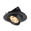 SLV Plafonnier encastré NUMINOS® GIMBLE M adapté aux postes de travail avec écran IP20, noir, laqué gradable