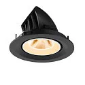 SLV Plafonnier encastré NUMINOS® GIMBLE M adapté aux postes de travail avec écran IP20, noir, blanche, laqué gradable