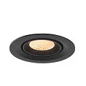 SLV Plafonnier encastré NUMINOS® GIMBLE M adapté aux postes de travail avec écran IP20, noir, laqué gradable