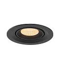 SLV Plafonnier encastré NUMINOS® GIMBLE M adapté aux postes de travail avec écran IP20, noir, laqué gradable