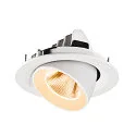 SLV Plafonnier encastré NUMINOS® GIMBLE M adapté aux postes de travail avec écran IP20, blanche, laqué gradable