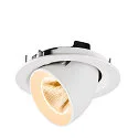 SLV Plafonnier encastré NUMINOS® GIMBLE M adapté aux postes de travail avec écran IP20, blanche, laqué gradable