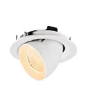 SLV Plafonnier encastré NUMINOS® GIMBLE M adapté aux postes de travail avec écran IP20, blanche, laqué gradable