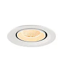 SLV Plafonnier encastré NUMINOS® GIMBLE M adapté aux postes de travail avec écran IP20, blanche, laqué gradable