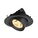 SLV Plafonnier encastré NUMINOS® GIMBLE M adapté aux postes de travail avec écran IP20, noir, laqué gradable