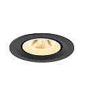 SLV Plafonnier encastré NUMINOS® GIMBLE M adapté aux postes de travail avec écran IP20, noir, blanche, laqué gradable