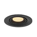 SLV Plafonnier encastré NUMINOS® GIMBLE M adapté aux postes de travail avec écran IP20, noir, laqué gradable