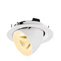 SLV Plafonnier encastré NUMINOS® GIMBLE M adapté aux postes de travail avec écran IP20, blanche, laqué gradable