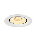 SLV Plafonnier encastré NUMINOS® GIMBLE M adapté aux postes de travail avec écran IP20, blanche, laqué gradable